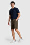 Men's Dark Khaki Knitted Shorts 50322605-Vr111 - 3