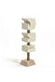 Rhys Metal Marble Abstract Block Sculpture 15x15x61cm - White - 3