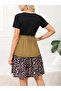 Women's Leopard Detail Three Piece Viscose Dress - 6
