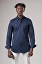 Regular Fit Cotton Hidden Collar Buttoned Stretch Fabric Summer Shirt - 2