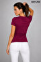 Women's V-Neck Cotton Fabric Basic Slim Fit Cut Casual Body T-Shirt - 2