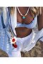 White Beaded Blue-Eyed Necklace - 2