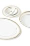 56-Piece Porcelain Dinner Set, Plates, Cups, Bowls Serves 6 White /Gold Geo - 4