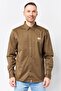 Jeans Men Regular Fit Embroidered Logo Long Sleeve Casual Shirt, Dark Khaki