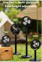Solar Rechargeable Standing Fan with LED Light, Power Bank, Adjustable Height Outdoor Camping Fan - 7