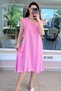 Button Detail Waist Tie Linen Dress 6Y305 - 2