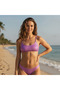 Women's Beachwear Strappy Lilac Color Bikini Top Bb2576 - 3