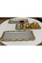 Steel Rectangular 3 Piece Presentation Tray with Gold Frame 13*33 cm