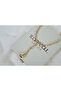 Kol524 t Model Chain Hanging Drop Gold Necklace