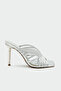 Tiera Stripe Detailed Special Cut Women's Silver Heeled Slippers - 2