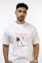 Cute Kitten Design Printed Oversize White T-Shirt