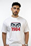 Big Brother 1984 Design Printed Oversize White T-Shirt
