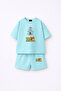 Super Bear Adventure Super Bear Printed Oversize 100% Cotton T-Shirt Shorts 2-Piece Children's Set