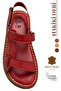 Genuine Leather Men's Sandals - Soft Thick Soled Genuine Leather Men's Sandals Red - 4