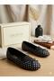 Women's Polka Dot Bow and Rubber Detailed Casual Comfortable Ballerinas - 2