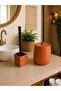 Decorative 2-Piece Bohemian Style Concrete Trash Can and Toilet Brush Holder Set Bathroom Set - 2