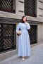 Women's Thick Line Detail Dress Blue - 2