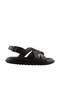 Brown Genuine Leather Sandals with Band Detail
