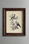 Bird and Flower Illustration – Vintage Patterned Painting – Thick Model