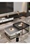 Modern Nesting Table Set Minimalist Living Room Coffee Table Set Square-shaped End Table(70*70*45&60*60*38CM)