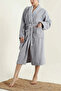 Partial Velvet 3 Piece Bathrobe Set - Bathrobe + Head Towel + Washcloth |   High Water Absorption |   Soft Textured - 2