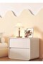 Household Simple Microfiber Leather Small Bedside Table, 2-Layer Storage Cabinet, 50×40×47CM