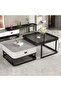 Modern Nesting Table Set Minimalist Living Room Coffee Table Set Square-shaped End Table(70*70*45&60*60*38CM) - 3