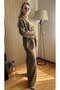 Vega Premium Tnsl Fabric Gold Accessory Detailed Stylish Double Suit - Hijab Compatible Pantsuit - 6