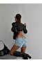 Women's Low Waist Mini Denim Shorts Jeans Shorts with Back Flap Pockets - 3