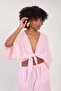 Women's front tie crop blouse - pink - 3