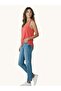 Women's Thick Strap Bird Eye Detailed Viscose Combed Cotton T-Shirt - 2