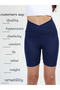 Girl's Pocket Double-Breasted Belt High Waist Biker Casual Running Walking Yoga Sports Volleyball Fitness Short Leggings - 4