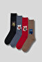 Women's 4-Pack Cotton Teddy Bear Patterned Socks
