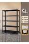 5-Tier Heavy Duty Iron Storage Rack – Metal Shelving Unit for Garage, Kitchen & Office, 90×30×180cm - 3