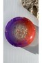 Pearlescent Shiny Purple and Orange Transparent Colored Seashell Decorated Round Shape Ashtray Ash Tray Handmade Epoxy Gift - 6