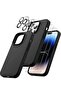 3-in-1 Silicone Case for iPhone 14 Pro Max 6.7-inch with Screen & Camera Protectors (Black)