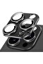 Camera Lens Protector for iPhone 15 Pro/Pro Max, 9H Tempered Glass, Matte Metal, Space Black