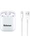 True Wireless Bluetooth Earpods Headset with Wireless Charging (White, Version 5.0) - 80 Hours Standby, 400mAh Charging Box - 2