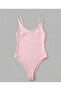 Pink Snap Fastener Adjustable Strap Bodysuit - 3