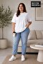 Plus Size Women's Crew Neck Slit Detailed 3Xl-6Xl Tunic T-Shirt Spr26Btsk501