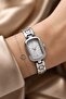 Heiro Women's Silver Rectangular Case Stone Detailed Steel Band Wristwatch with Silver Dial Luxury Minimal Elegant Women's Watch 2026 - 3