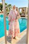 Women's Luxurious Floral Patterned Layered Hijab Dress – Elegant and Spacious Summer Style (Unlined) - 3