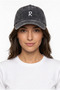 Black Embroidered Washable Vintage Unisex Hat with Letter R - 2