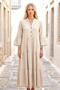 Cream Tasseled Long Linen Dress - 6