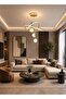 AL THURAYAT Luxury Gold LED Chandelier 60 cm – 3 Illuminated Globe Lights with Intersecting Rings - 5
