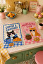 Coffee Croissant Club Coffee Croissant Blue Pink Patterned Modern Stylish 2-Piece Kitchen Towel Set 35X55