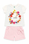 100% Cotton Baby Girl Shorts Set with Floral Pattern 372274