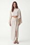 Beige Textured Pareo Set
