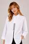 Women's Comfortable Fit Cotton Stone Shirt White 31390 - 4