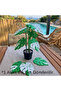 Monstera Variegata Decorative Set of 6 Leaf Coasters with Flower Pot - 2
